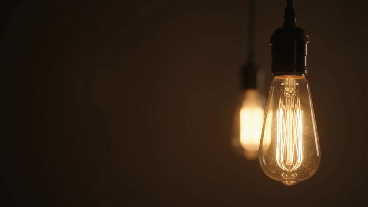 Lâmpada de filamento acesa em ambiente quente